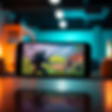 Mobile device showcasing Fortnite gameplay