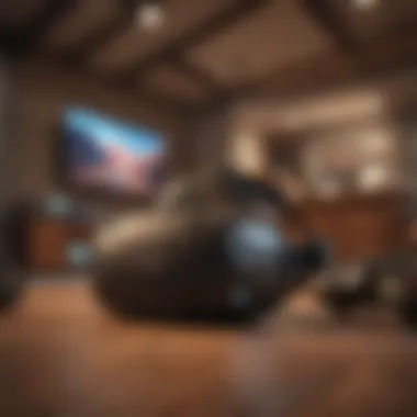 Immersive Virtual Reality Experience Virtual reality headset displaying Rec Room interface