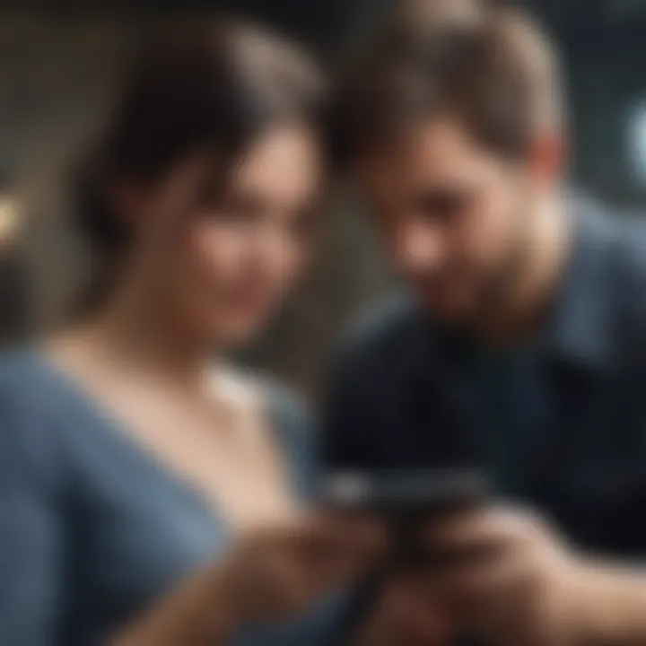 An individual deeply engaged in gameplay on a mobile device
