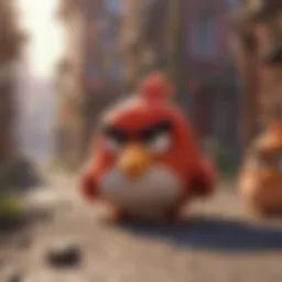 Illustration depicting Angry Birds gameplay enhanced by social interactions