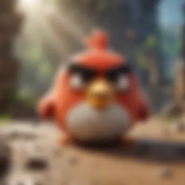 An action-packed scene displaying the special abilities of different Angry Birds during gameplay.