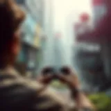 Conceptual illustration of mobile game design challenges