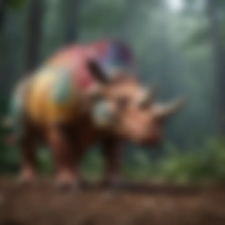 Colorful Triceratops in Jurassic World Alive