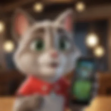 Happy player enjoying Talking Tom games on a mobile device