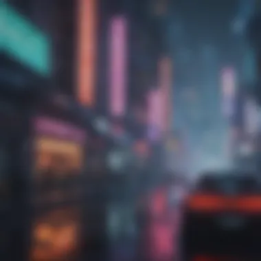 Digital Artwork of a Cyberpunk Game Scene