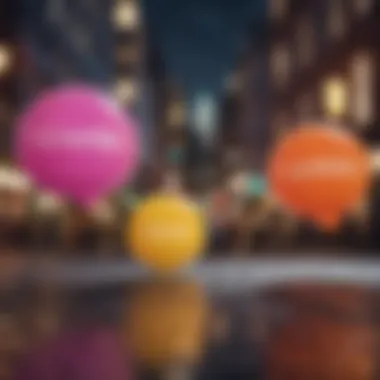 Dynamic Online Chat Trends in London Colorful digital chat bubbles representing online conversations