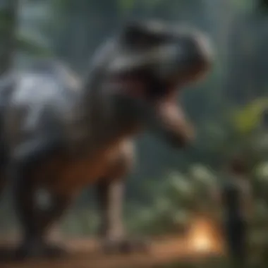 A dynamic visual showcasing the intricate gameplay mechanics of Jurassic World Alive