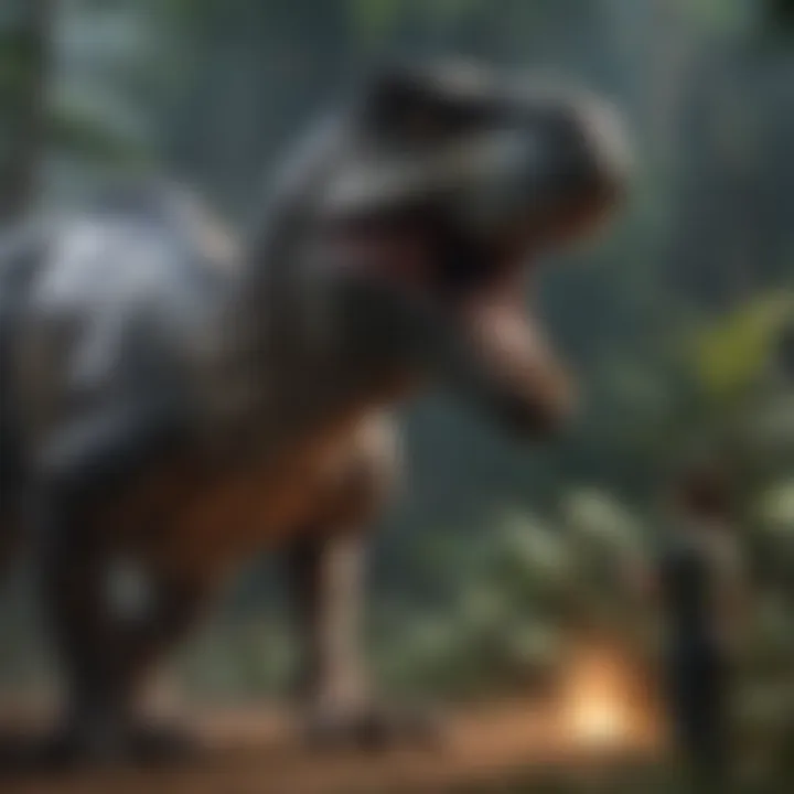 A dynamic visual showcasing the intricate gameplay mechanics of Jurassic World Alive