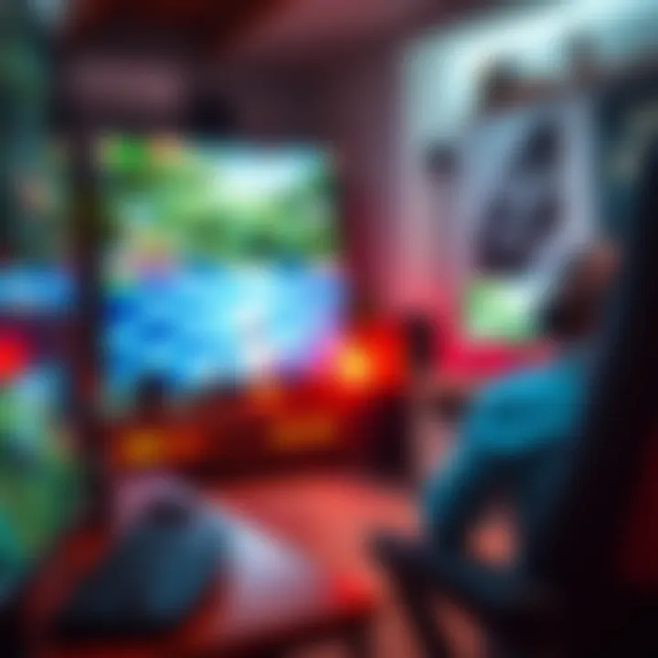 Innovative Gaming Environment A dynamic gaming setup featuring the latest mobile devices