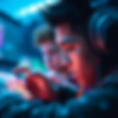 Intense Gameplay Moment A close-up of a player engaged in a thrilling mobile game