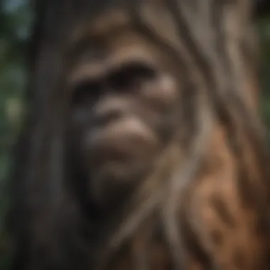 Sasquatch hair strands caught on rugged tree bark