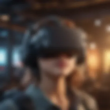 Immersive User Experience in Virtual Reality Gaming Virtual reality concept illustrating immersive user experience in gaming