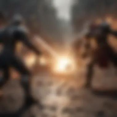 Epic battle scene in a Netmarble video game