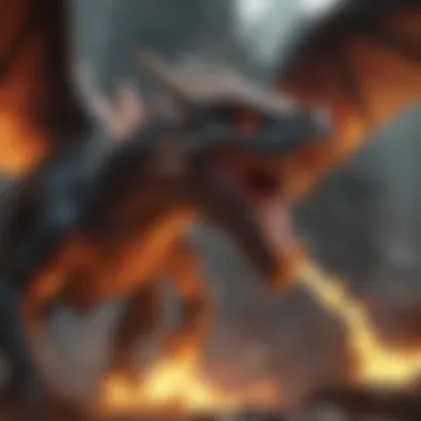 Fearsome Dragon Breathing Fire in Epic Battle Majestic Fire-Breathing Dragon in Battle