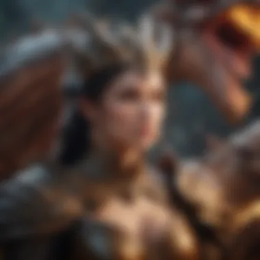 Regal Dragon Queen with Her Fierce Brood Dragon Queen Surrounded by Her Brood