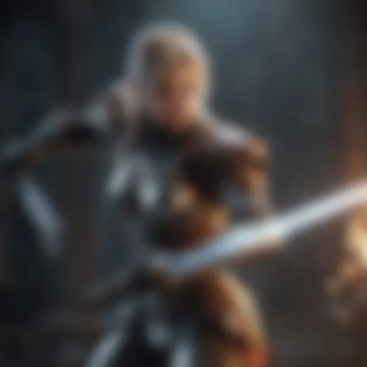 Ethereal Warrior wielding a glowing sword in Mobius Final Fantasy