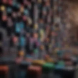 Digital Tetris Blocks in Motion