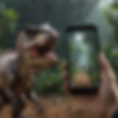 An artistic representation of the evolutionary journey of mobile gaming with Jurassic World Alive