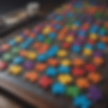 Innovative Puzzle Game Mechanics An overview of a colorful puzzle board with non-traditional mechanics.