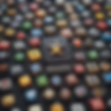 A collection of various mobile game icons showcasing diverse gameplay styles.