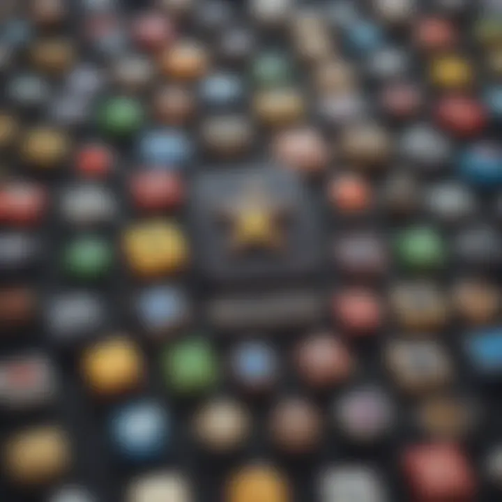 A collection of various mobile game icons showcasing diverse gameplay styles.