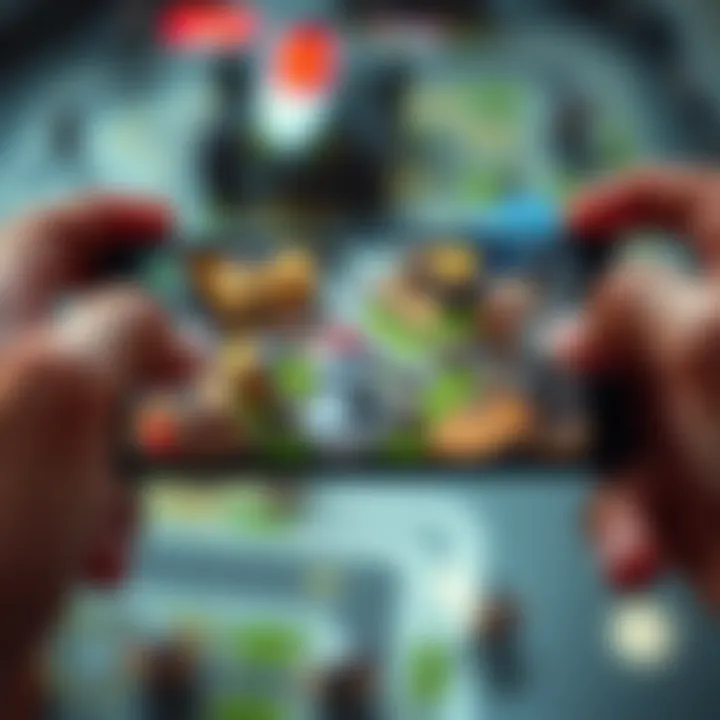 Close-up of engaging gameplay mechanics on a mobile device screen