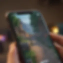 Fortnite gameplay interface on iPhone