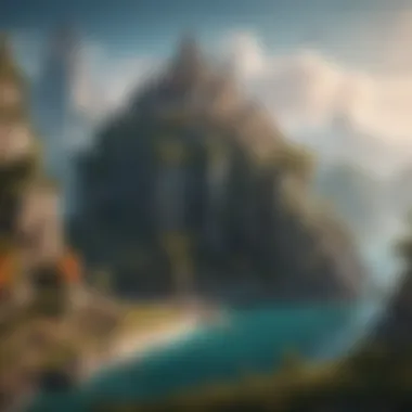 Mythical Kingdom Exploration A vibrant fantasy landscape showcasing a mythical kingdom.