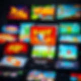 Diverse Flash Game Collection A vibrant representation of various flash games available on Android