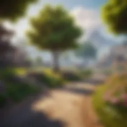 A captivating Fortnite landscape showcasing its vibrant graphics and immersive world.