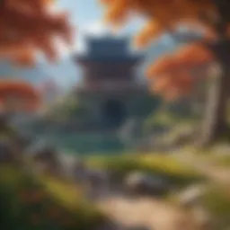 A captivating landscape from Genshin Impact showcasing vibrant colors and detailed graphics.