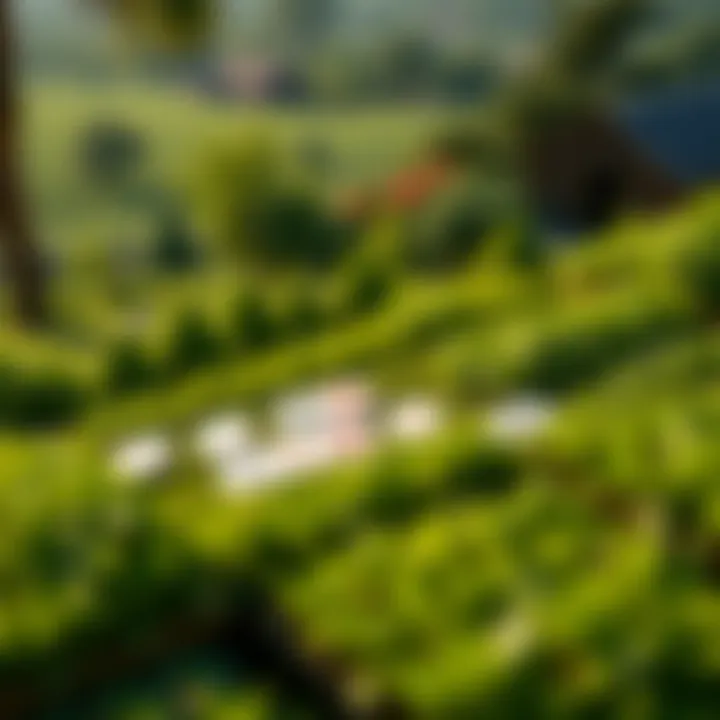 Strategic Gameplay on a Lush Farm A captivating scene of a lush farm with solitaire cards laid out strategically.