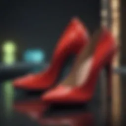 A vibrant representation of a high heels gaming interface showcasing various shoe designs.