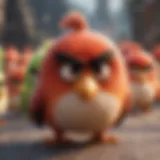 Illustration of Angry Birds characters in a strategic formation