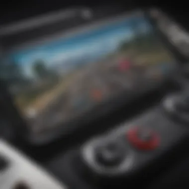 Close-up of Samsung Glap's gaming controls and interface