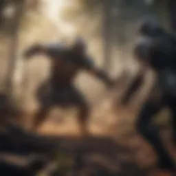 Warrior battling fierce enemies in survival IO game