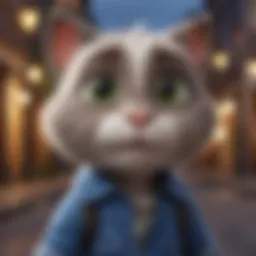Talking Tom character in a vibrant game scene