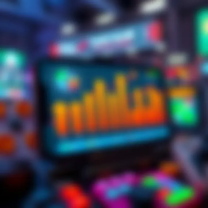 User Engagement Metrics in Mobile Gaming A colorful illustration representing user engagement metrics in mobile gaming