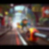 Dynamic Gameplay in Subway Surf Dynamic gameplay of Subway Surf showcasing a character evading obstacles