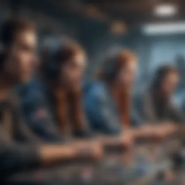 Diversity in Gaming Culture A diverse group of gamers engaged in an immersive experience