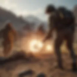 Dynamic gameplay scene from a top war battle game showcasing strategy and action