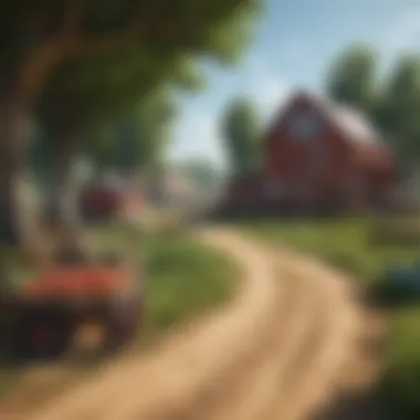 Vibrant Farm Scenery Vibrant farm scenery in a popular Apple Arcade farming game