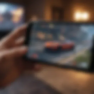 Innovative Mobile Gaming Interface A vibrant mobile gaming app interface showcasing diverse gameplay