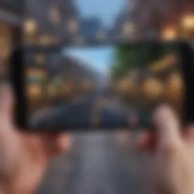 The Visual Appeal of Mobile Gaming A close-up of a smartphone displaying a popular mobile game with vibrant graphics.