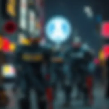 Cultural Symbols in Robot War Games An artistic representation of cultural symbols influenced by robot war games.