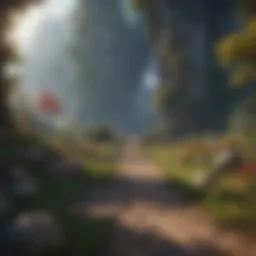 A captivating screenshot from a fantasy adventure game on Apple Arcade showcasing rich landscapes.