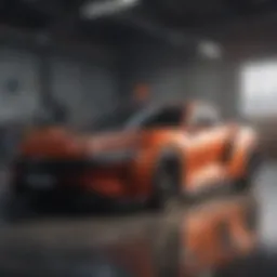 A vibrant digital car design showcasing various customization options