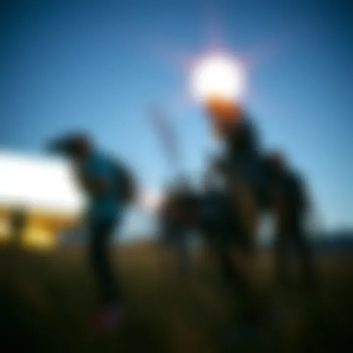 Players Engaged with Location-Based Gaming A group of players engaged in a location-based game outdoors