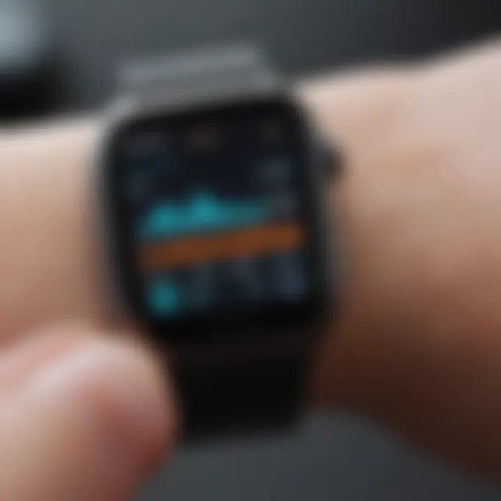 Fitness tracking app features on a modern smartwatch