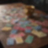 Colorful UNO cards spread out on a table